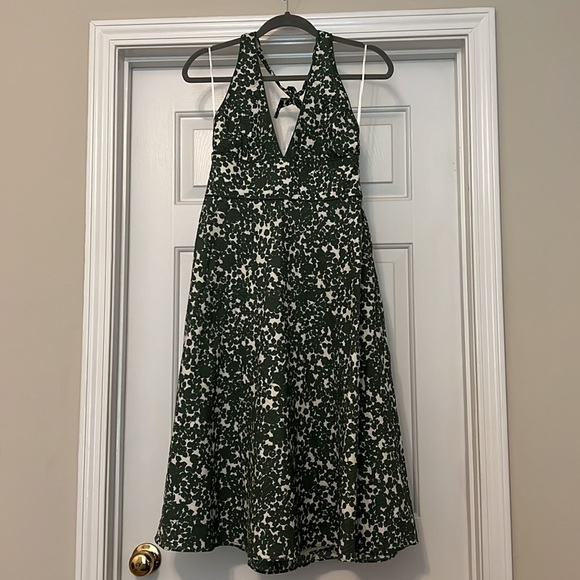 J. Crew Dresses 0 Cotton Jcrew Halter Dress Midi Length Green And